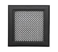 DEMLOU - Grille d’Aération Noire RAL9005 18 x 18 cm Carrée | Acier Galvanisé Perforé, Revêtement Poudré | Diffuseur de Chaleur et Grille de Ventilation Murale.