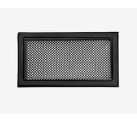 DEMLOU - Grille d’Aération Noire RAL9005 33 x 18 cm Rectangulaire | Acier Galvanisé Perforé, Revêtement Poudré | Diffuseur de Chaleur et Grille de Ventilation Murale.