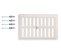 DEMLOU Grille d’Aération Rectangulaire en Métal Blanc RAL 9016 - 23 x 15 cm - Acier Galvanisé - Flux d’Air Réglable Ouverture-Fermeture - Diffuseur de Chaleur Murale/Plafond avec Revêtement Poudre.