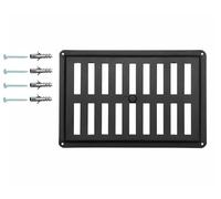 DEMLOU Grille d’Aération Rectangulaire en Métal Noir RAL 9005 - 23 x 15 cm - Acier Galvanisé - Flux d’Air Réglable Ouverture-Fermeture - Diffuseur de Chaleur Murale/Plafond avec Revêtement Poudre.