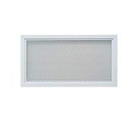 DEMLOU - Grille de ventilation aluminium perforé blanc moderne avec filet métallique - RAL9016 - Grille d’aération intérieur extérieur - 40 x 20 cm rectangulaire.