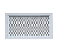 DEMLOU - Grille de ventilation aluminium perforé blanc moderne avec filet métallique - RAL9016 - Grille d’aération intérieur extérieur - 30 x 15 cm rectangulaire.