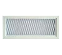 DEMLOU - Grille de ventilation aluminium perforé blanc moderne avec filet métallique - RAL9016 - Grille d’aération intérieur extérieur - 33 x 12 cm rectangulaire.