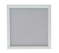 DEMLOU - Grille de ventilation aluminium perforé blanc moderne avec filet métallique - RAL9016 - Grille d’aération intérieur extérieur - 30 x 30 cm carré.