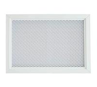 DEMLOU - Grille de ventilation aluminium perforé blanc moderne avec filet métallique - RAL9016 - Grille d’aération intérieur extérieur - 30 x 20 cm rectangulaire.