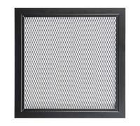 DEMLOU - Grille de ventilation aluminium perforé noir moderne avec filet métallique - RAL9005 - Grille d’aération intérieur extérieur - 25 x 25 cm carré.