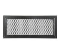 DEMLOU - Grille de ventilation aluminium perforé noir moderne avec filet métallique - RAL9005 - Grille d’aération intérieur extérieur - 33 x 12 cm rectangulaire.