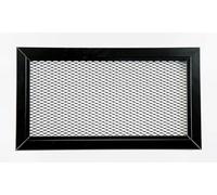 DEMLOU - Grille de ventilation aluminium perforé noir moderne avec filet métallique - RAL9005 - Grille d’aération intérieur extérieur - 30 x 15 cm rectangulaire.