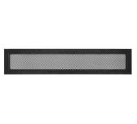 DEMLOU - Grille de ventilation aluminium perforé noir moderne avec filet métallique - RAL9005 - Grille d’aération intérieur extérieur - 80 x 9 cm rectangulaire.