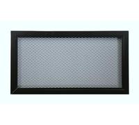 DEMLOU - Grille de Ventilation Aluminium perforé Noir Moderne avec Filet métallique - RAL9005 - Grille d’aération intérieur extérieur - 40 x 20 cm rectangulaire.