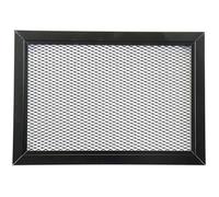 DEMLOU - Grille de ventilation aluminium perforé noir moderne avec filet métallique - RAL9005 - Grille d’aération intérieur extérieur - 30 x 20 cm rectangulaire.