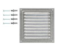 DEMLOU Grille de Ventilation en Acier Galvanisé avec Filet Anti-Insectes - Grille d’Aération Métallique pour Intérieur et Extérieur, 15 x 15 cm.