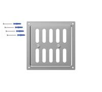 DEMLOU Grille de Ventilation Réglable Carré 15x15 cm - Acier Galvanisé avec Volets Ouverture Fermeture - Aération Murale ou Plafond - Finition Acier Brut.