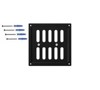 DEMLOU Grille de Ventilation Réglable Carré 15x15 cm - Acier Galvanisé avec Volets Ouverture Fermeture - Aération Murale ou Plafond - Noir RAL 9005.