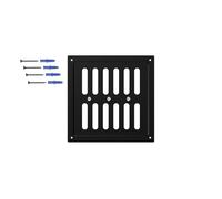 DEMLOU Grille de Ventilation Réglable Carré 20x20 cm - Acier Galvanisé avec Volets Ouverture Fermeture - Aération Murale ou Plafond - Noir RAL 9005.