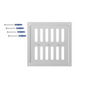 DEMLOU Grille de Ventilation Réglable Carré 20x20 cm - Acier Galvanisé avec Volets Ouverture Fermeture - Aération Murale ou Plafond - Finition Acier Brut.