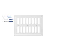 DEMLOU Grille de Ventilation Réglable Rectangulaire 24x17 cm - Acier Galvanisé avec Volets Ouverture Fermeture - Aération Murale ou Plafond - Blanc RAL 9016.