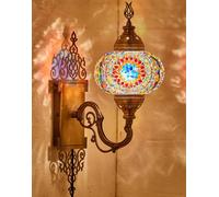 DEMMEX Applique murale en mosaïque de style Tiffany turc marocain, applique murale, faite à la main (10 couleurs)