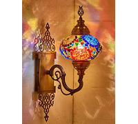 DEMMEX Applique murale en mosaïque de style Tiffany turc marocain, applique murale, faite à la main (10 couleurs)