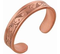 DEMMEX Bracelet manchette en cuivre pur, 3 mm d'épaisseur, gravé à la main, finition mate, fait à la main turque, S/M - Wrist 15-18cm, Cuivre, Pas de gemme