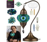 DEMMEX Kit de lampe de table à mosaïque turque à faire soi-même - Ensemble complet de loisirs créatifs pour adultes et adolescents - Décoration intérieure facile et amusante, Fabriquez votre propre