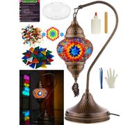 DEMMEX Kit de lampe de table à mosaïque turque à faire soi-même - Ensemble complet de loisirs créatifs pour adultes et adolescents - Décoration intérieure facile et amusante, Fabriquez votre propre