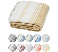 DEMMEX Serviette en Coton Turc Biologique certifié 100%, prélavée, Tissage Diamant, Serviette fouta en Coton Turc Peshtemal pour Bain, Plage, Piscine, Spa, Salle de Sport, XL 180 x 90 cm