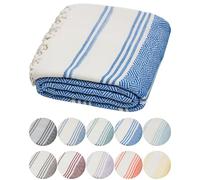 DEMMEX Serviette en Coton Turc Biologique certifié 100%, prélavée, Tissage Diamant, Serviette fouta en Coton Turc Peshtemal pour Bain, Plage, Piscine, Spa, Salle de Sport, XL 180 x 90 cm