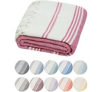 DEMMEX Serviette en Coton Turc Biologique certifié 100%, prélavée, Tissage Diamant, Serviette fouta en Coton Turc Peshtemal pour Bain, Plage, Piscine, Spa, Salle de Sport, XL 180 x 90 cm