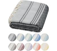 DEMMEX Serviette en Coton Turc Biologique certifié 100%, prélavée, Tissage Diamant, Serviette fouta en Coton Turc Peshtemal pour Bain, Plage, Piscine, Spa, Salle de Sport, XL 180 x 90 cm