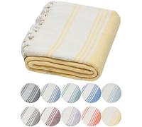 DEMMEX Serviette en Coton Turc Biologique certifié 100%, prélavée, Tissage Diamant, Serviette fouta en Coton Turc Peshtemal pour Bain, Plage, Piscine, Spa, Salle de Sport, XL 180 x 90 cm