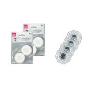 Demmler Lot de 2 anneaux anti-gouttes - Pour attraper les gouttes qui coulent - Couleur : blanc - 60 pièces au total - Avec 4 napperons argentés - Fabriqué en Allemagne