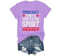 Democracy is Not A Spectator T-shirt de sport unisexe, violet clair, M