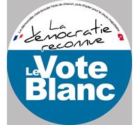 Démocratie Le Vote Blanc - 15cm - Sticker/Autocollant
