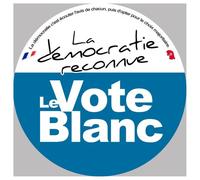 Démocratie Le Vote Blanc - 5cm - Sticker/Autocollant