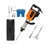 Démolition Jack 4500W Marteau Rotatif Multifonctionnel avec Boîte Béton Électrique Outil Perceuse À Percussion Assurer la Stabilité(3 Chisels)