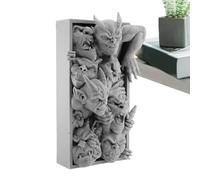 Demon Book Stopper Decorations - Resin Devil Figurine Shelf Decoration | Gothic Horror Statue for School, Home, Office | Resin Bookends, Horror Themed Home Décor