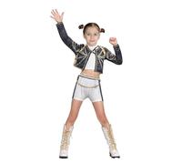 Demon Cosplay Deguisement pour Filles Pop Singers Halloween Dress Up Stage Tenue Rumi Mira Zoey Huntrix Costume (A08 100)