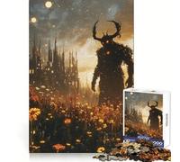 Démon en Silhouette dans Un Champ Puzzle Adulte 1000 pièces Améliore la mémoire Calme et sérénité Bords Nets Objet de Collection 50x75cm