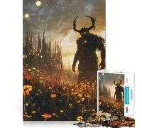 Démon en Silhouette dans Un Champ Puzzle Adulte 1000 pièces Améliore la mémoire Calme et sérénité Bords Nets Objet de Collection 50x75cm