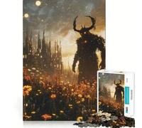 Démon en Silhouette dans Un Champ Puzzle de 1000 pièces pour Adultes Jeu Intelligent et Silencieux Découpe précise Cadeau Original 38x52cm