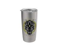 Demon Face Force Force Danger Vintage Gobelet isotherme en acier inoxydable double paroi