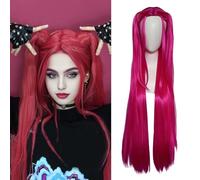 Demon Hunters Rumi Wig Extensions de cheveux violets de 300 g en fibre synthétique tressée, bonnet réglable pour enfants et adultes, perruque d'Halloween (Mira (100 cm)