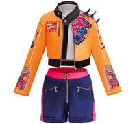 Demon Idol Group Costumes for Kids, Girls Star Mira Zoey Mira Print Stage Costume 3PCS Performance Outfits for Halloween Cosplay B03 140