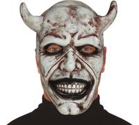 Démon Masque Visage d'Horreur Halloween Déguisement effrayant Démon Créature Corne Démoniaque Décoration Fête d'Horreur Accessoire terrifiant