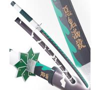 Demon Slayer Katana en Bois Lame en Bois Sabre Sanemi Shinazugawa Epee en Bois Kimetsu No Yaiba Sabre Décoration