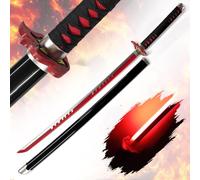 Demon Slayer Katana LED Tanjiro Kamado: Épée Fire Breath V2 Cosplay en USB | Lame rouge lumineuse, arme anime rechargeable sans piles 3AAA, 103cm de long, poids plume, idéal pour conventions