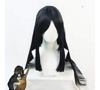Démon Slayer Kimetsu No Yaiba Nakime Cosplay perruque noir longue résistant à la chaleur synthétique cheveux Costume jouer perruques + casquette de perruque gratuite