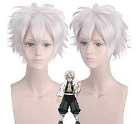 Démon Slayer: Kimetsu No Yaiba Shinazugawa Sanemi Cosplay perruques haute température fibre ruban cheveux courts + capuchon de perruque gratuit PL-564
