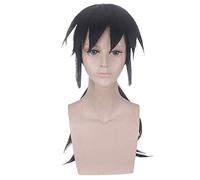 Demon Slayer Kimetsu no Yaiba Tomioka Giyuu Cosplay perruque noir longue queue de cheval résistant à la chaleur synthétique cheveux perruques + perruque casquette PL-596